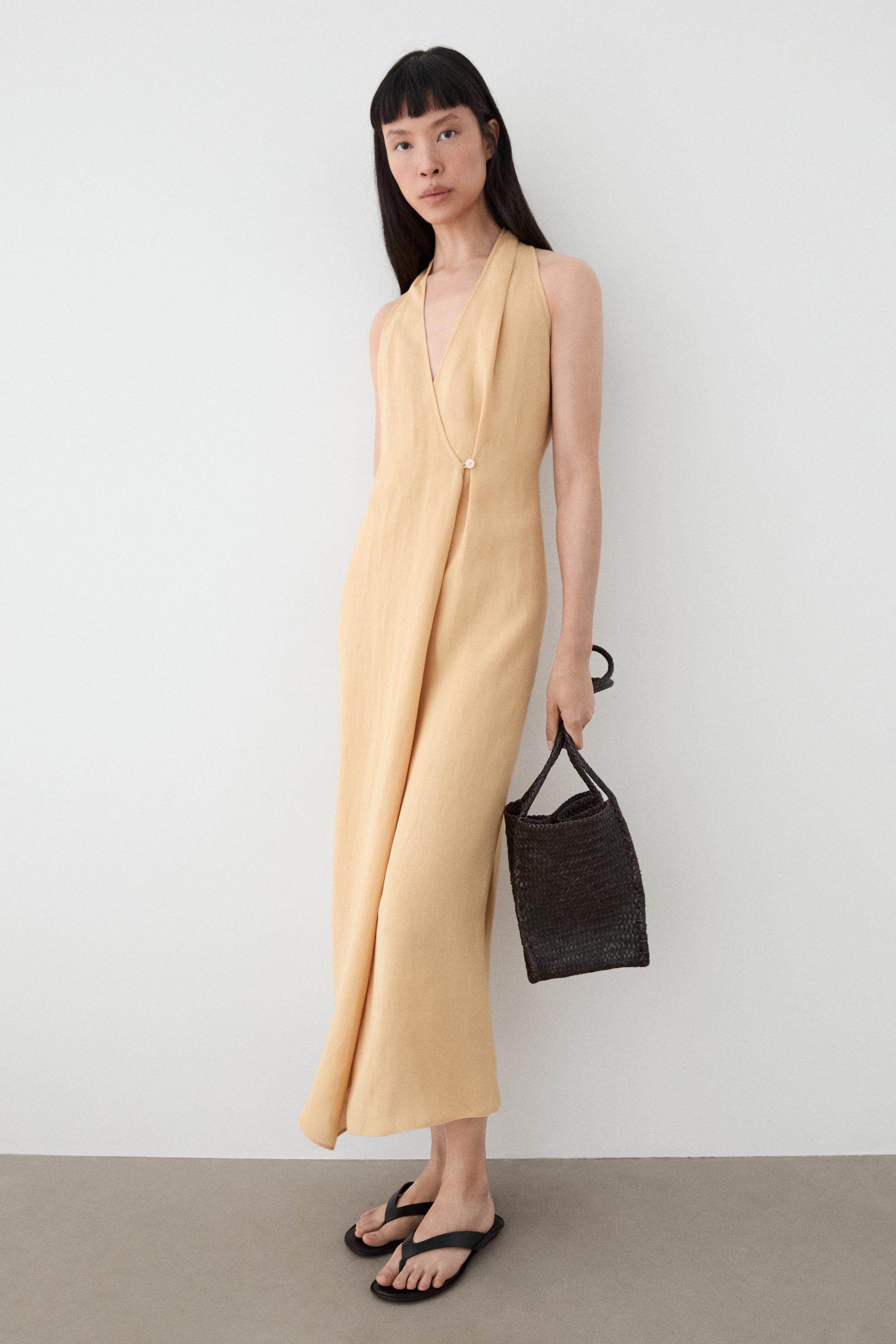 Midi dress with button detail